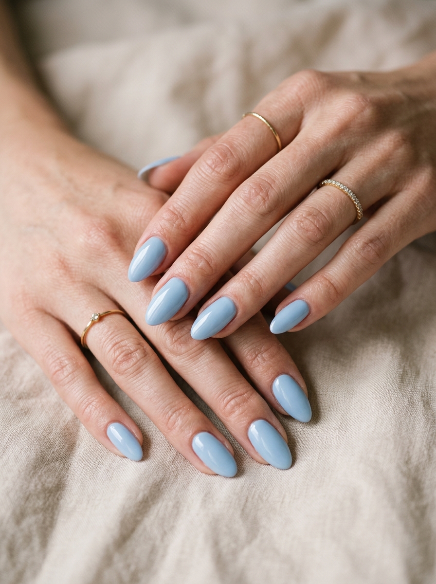 Powder Blue Nagel Farbe